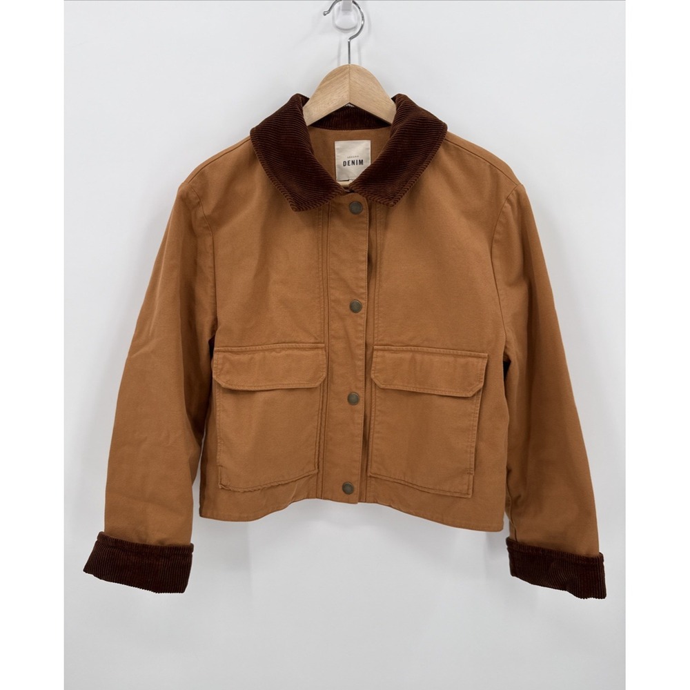 Sézane Womens Brown Marion Cropped Button Up Jacket Size 36/Small 100% Cotton - Picture 2 of 10